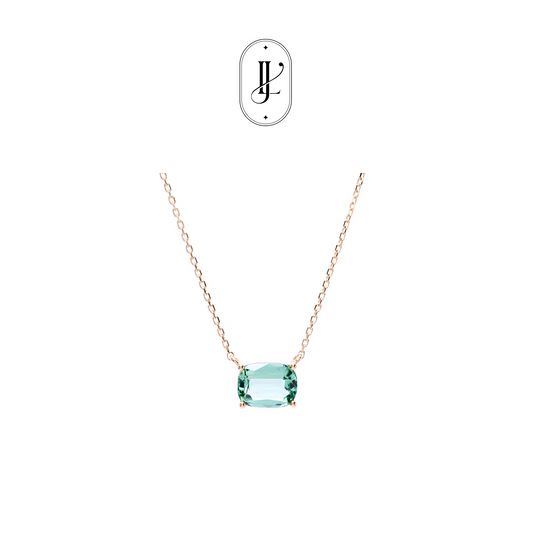 Mint green tourmaline necklace in 18k yellow gold