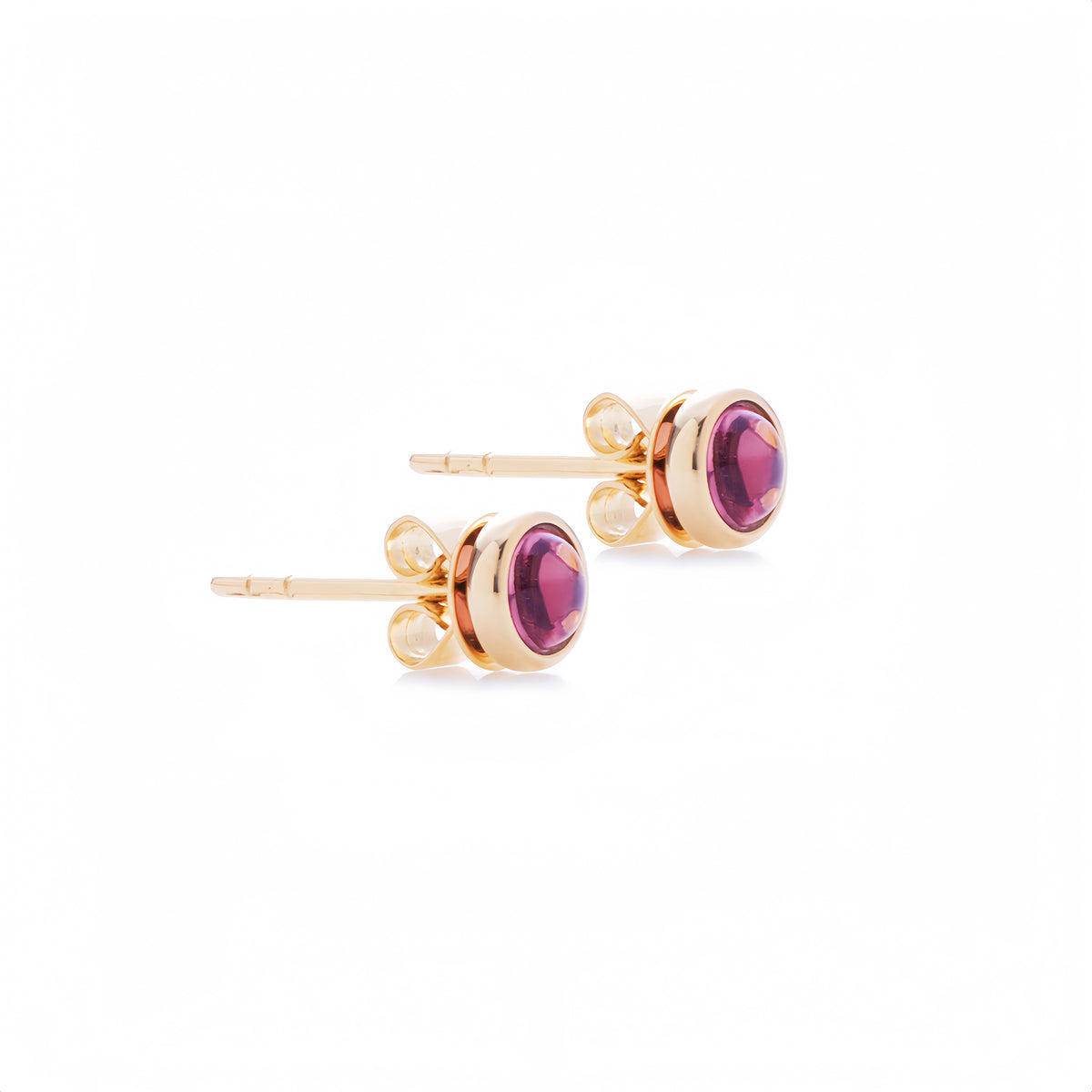Lucky Coin Birthstone Earrings in 18K Yellow Gold with Natural Gemstones