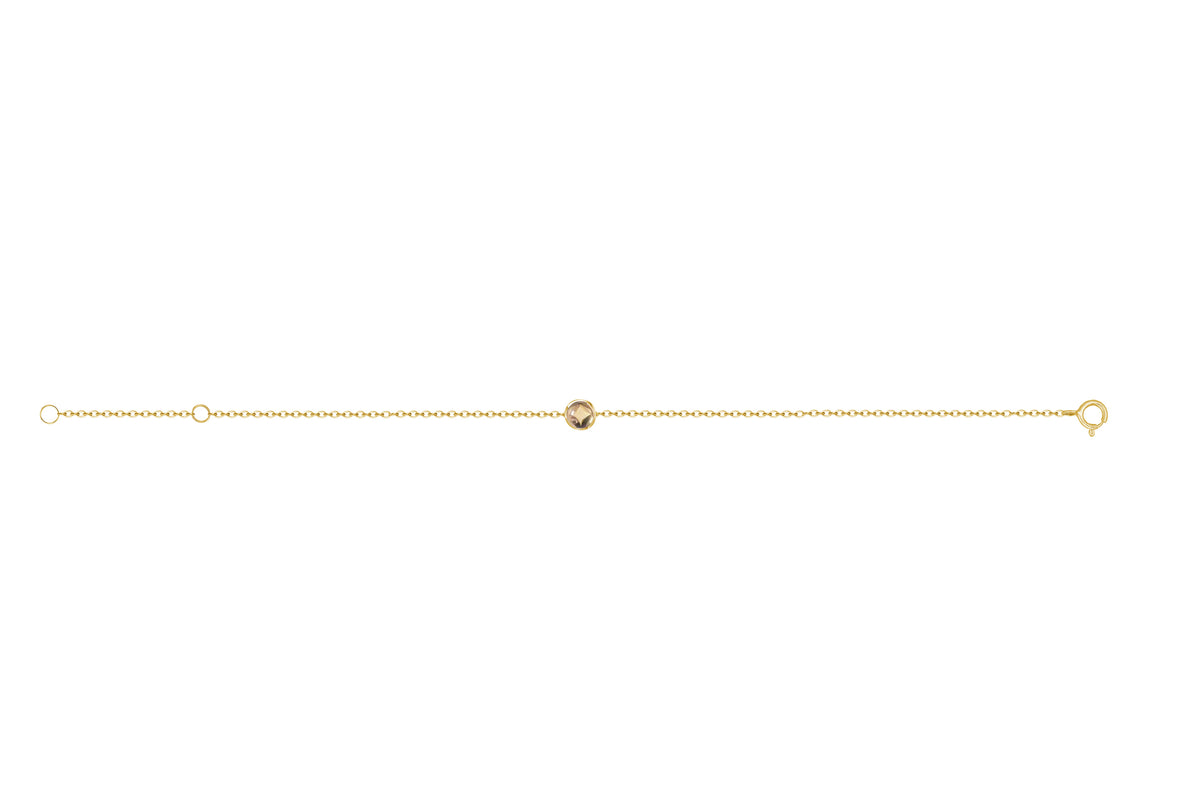 Lucky Coin Birthstone Bracelet in 18K Yellow Gold with Natural Gemstones