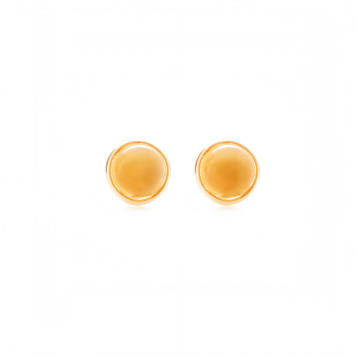 Lucky Coin Birthstone Earrings in 18K Yellow Gold with Natural Gemstones