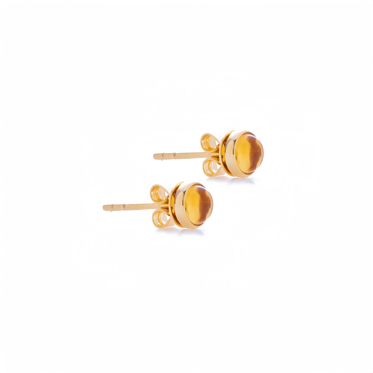 Lucky Coin Birthstone Earrings in 18K Yellow Gold with Natural Gemstones