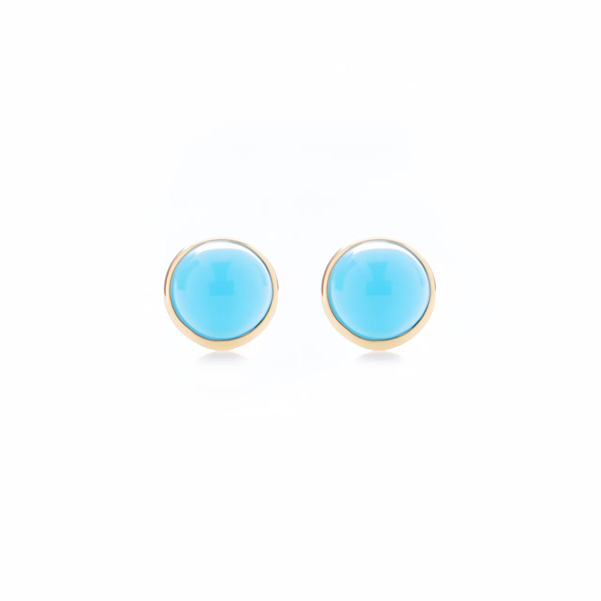 Lucky Coin Birthstone Earrings in 18K Yellow Gold with Natural Gemstones