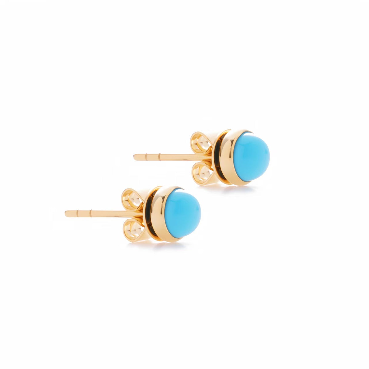 Lucky Coin Birthstone Earrings in 18K Yellow Gold with Natural Gemstones