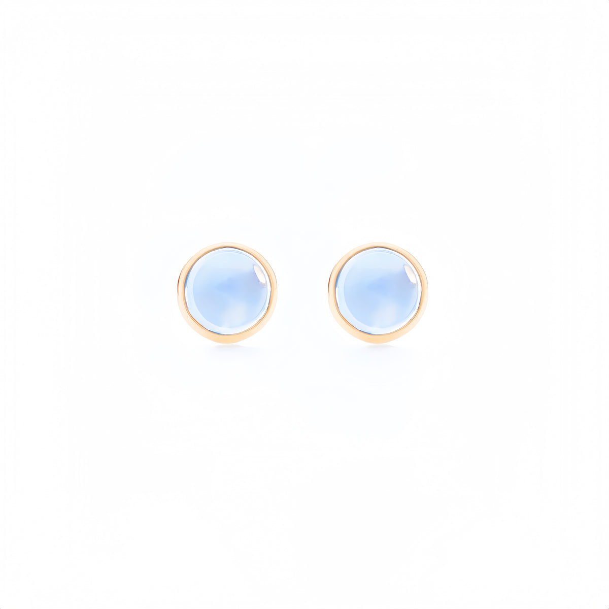 Lucky Coin Birthstone Earrings in 18K Yellow Gold with Natural Gemstones