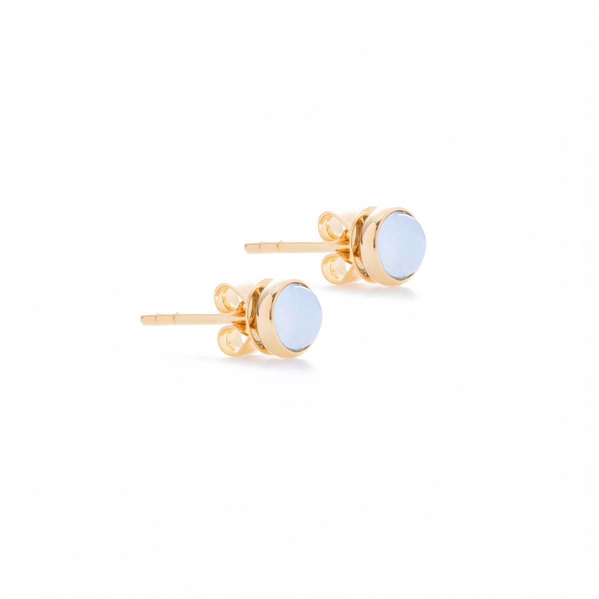 Lucky Coin Birthstone Earrings in 18K Yellow Gold with Natural Gemstones