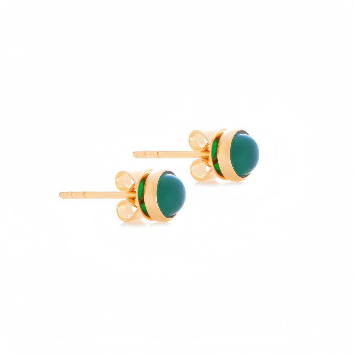 Lucky Coin Birthstone Earrings in 18K Yellow Gold with Natural Gemstones