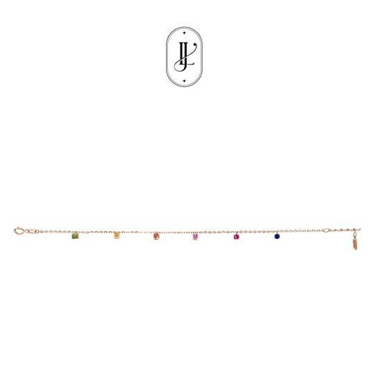 Rainbow sapphire 18k yellow gold bracelet