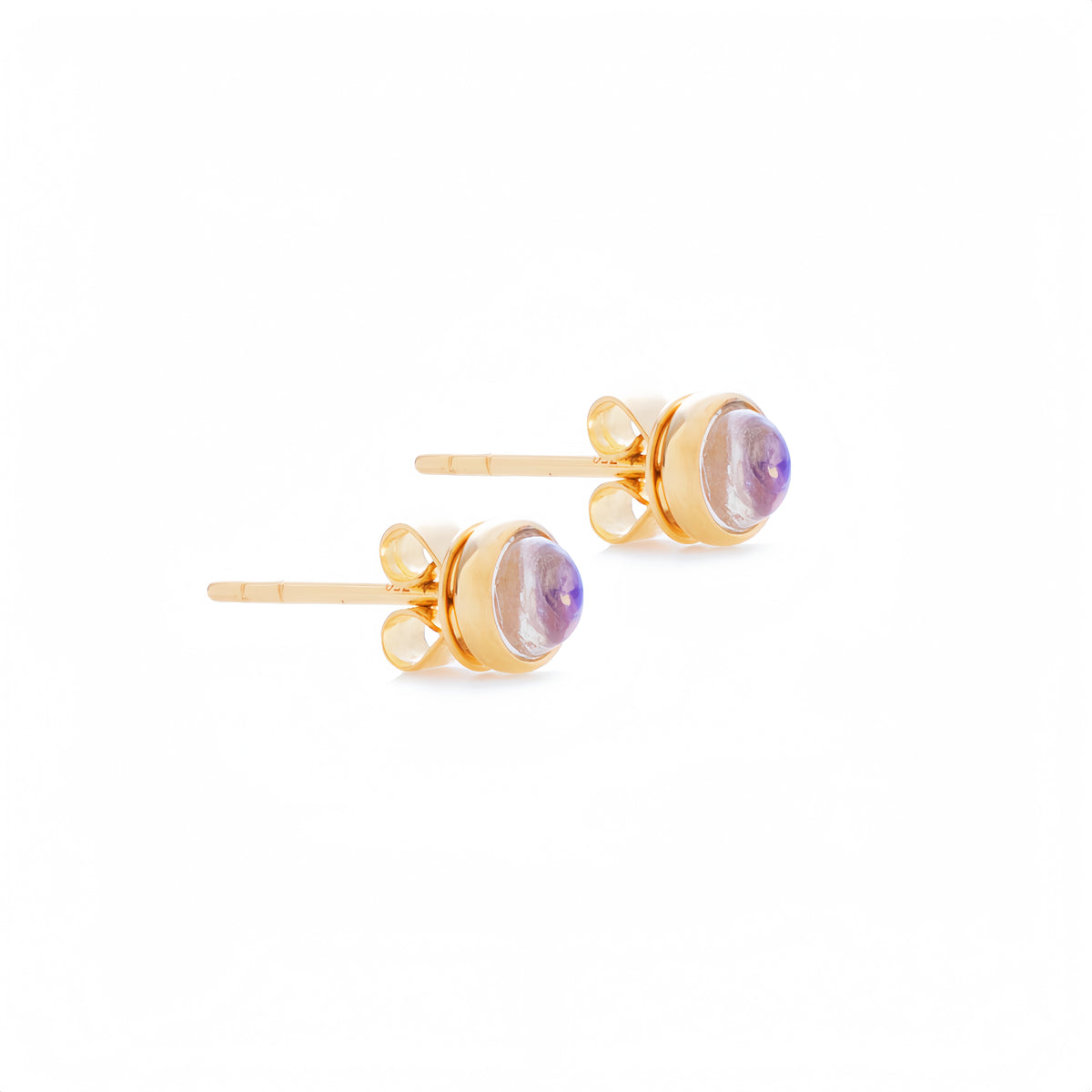 Lucky Coin Birthstone Earrings in 18K Yellow Gold with Natural Gemstones