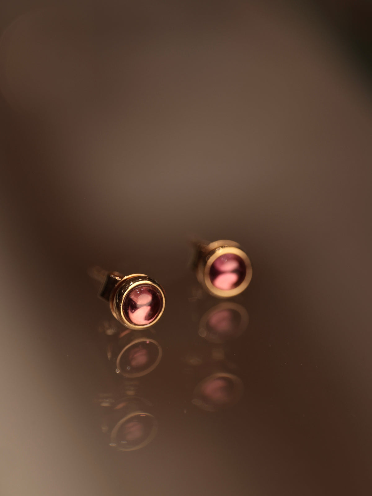 Lucky Coin Birthstone Earrings in 18K Yellow Gold with Natural Gemstones