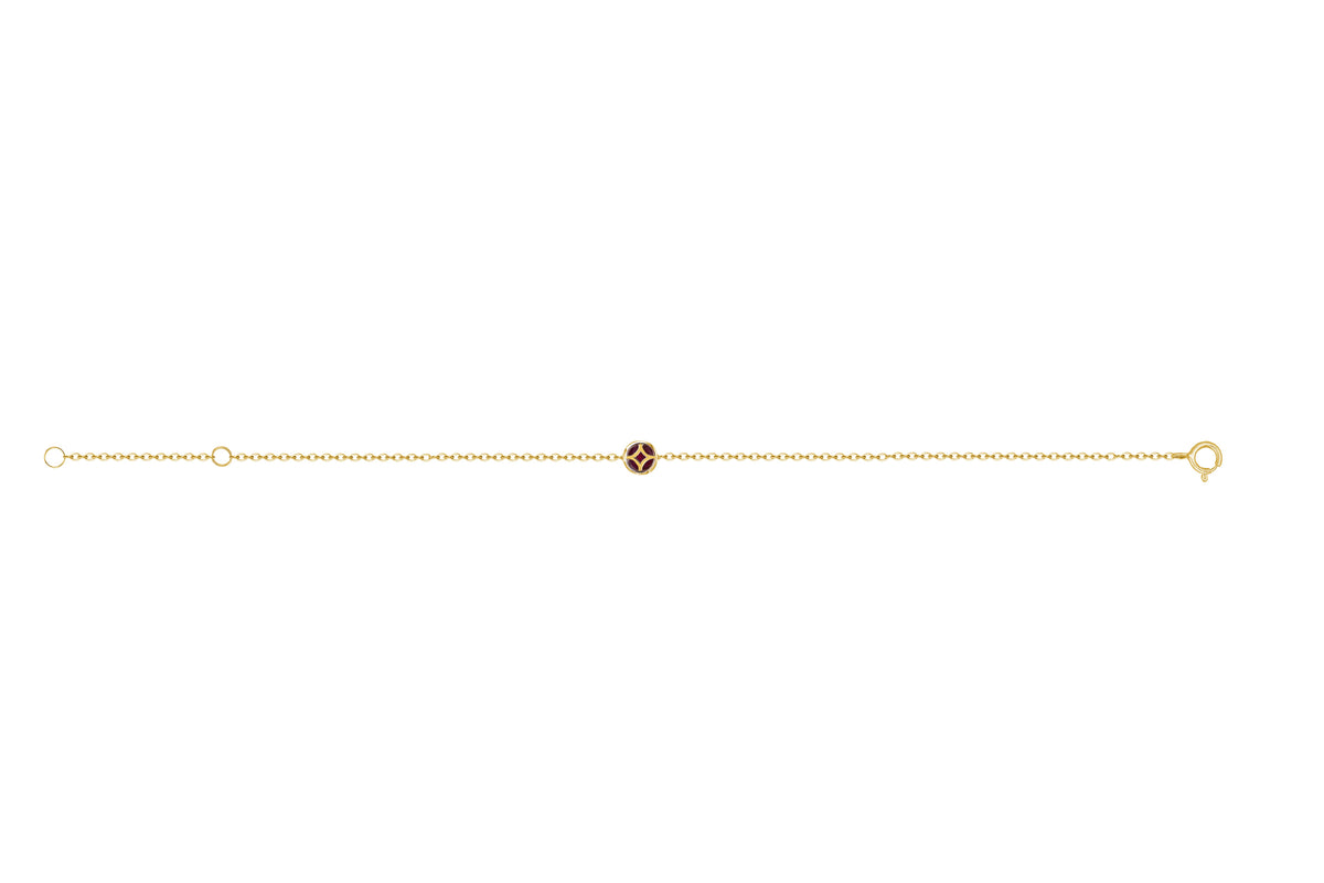 Lucky Coin Birthstone Bracelet in 18K Yellow Gold with Natural Gemstones