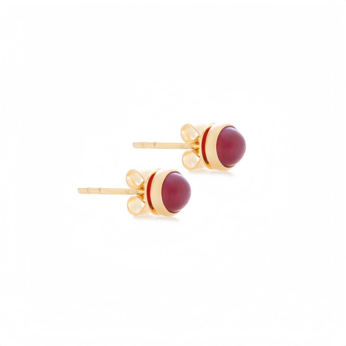 Lucky Coin Birthstone Earrings in 18K Yellow Gold with Natural Gemstones
