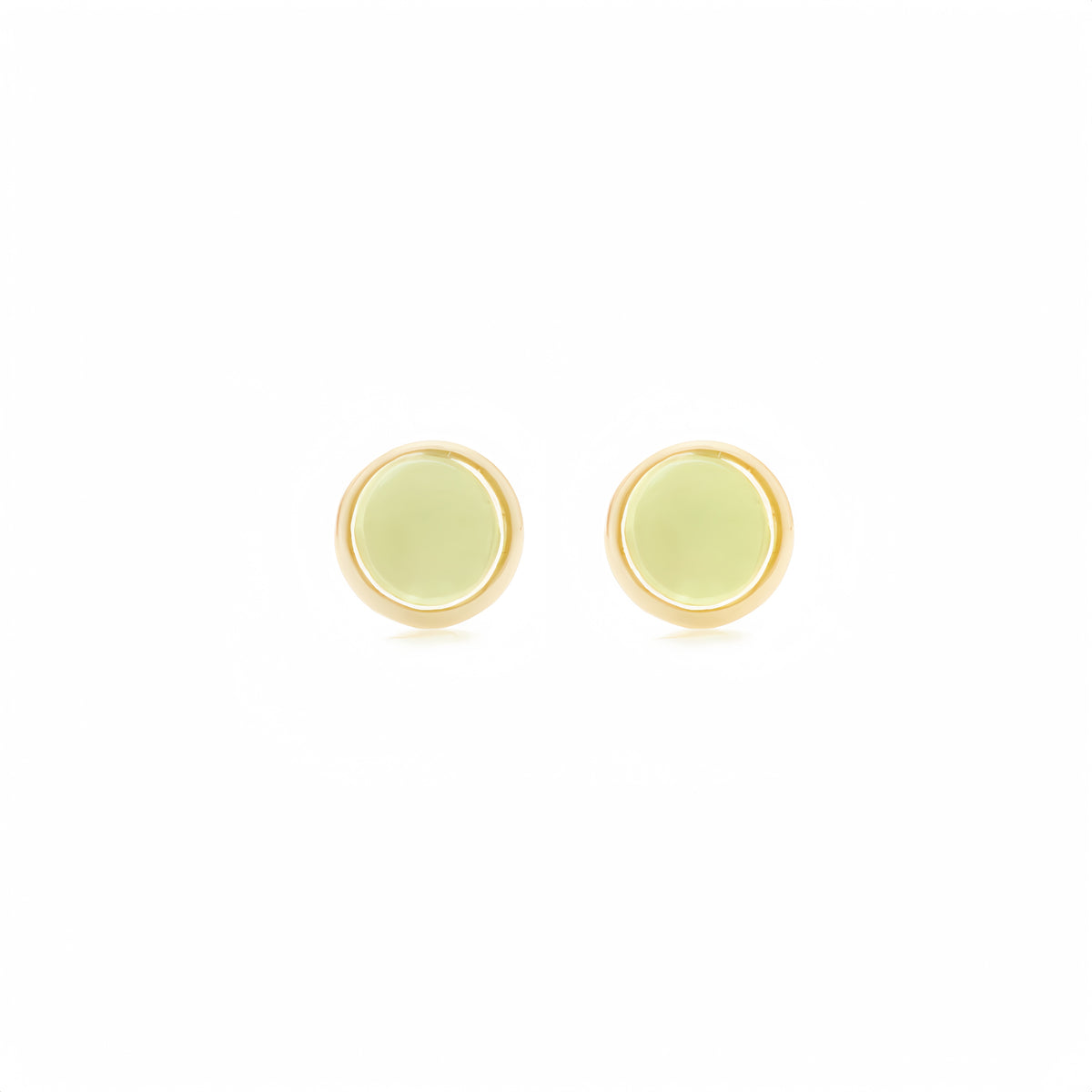 Lucky Coin Birthstone Earrings in 18K Yellow Gold with Natural Gemstones
