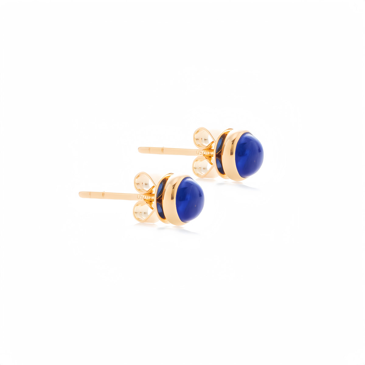 Lucky Coin Birthstone Earrings in 18K Yellow Gold with Natural Gemstones