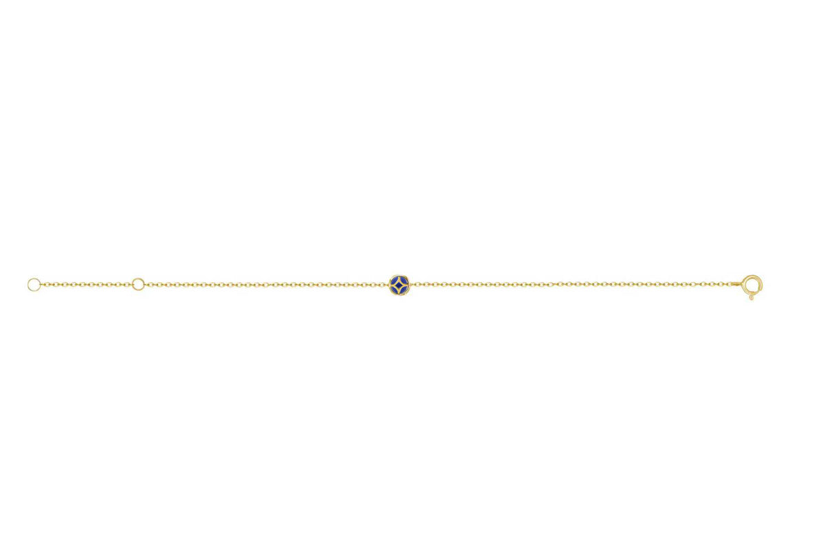 Lucky Coin Birthstone Bracelet in 18K Yellow Gold with Natural Gemstones