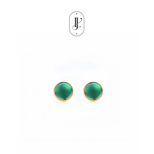 Lucky Coin Birthstone Earrings in 18K Yellow Gold with Natural Gemstones