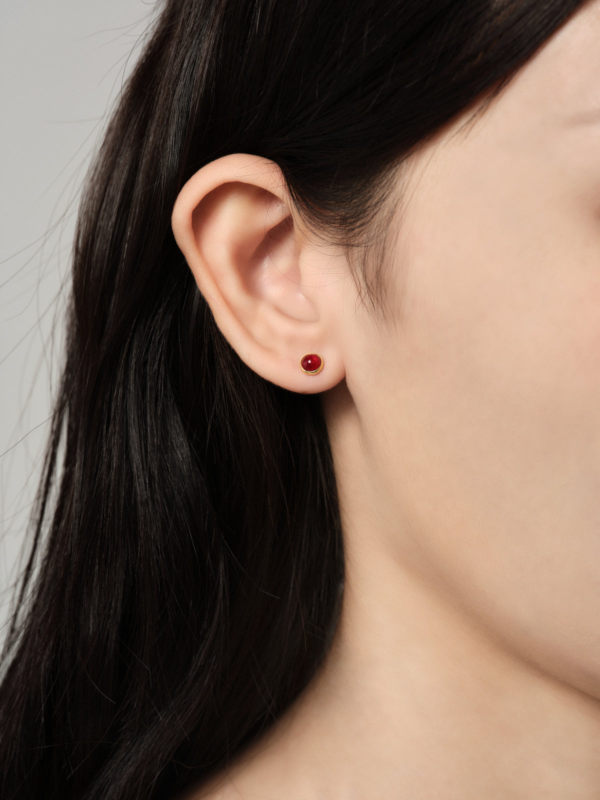 Lucky Coin Birthstone Earrings in 18K Yellow Gold with Natural Gemstones