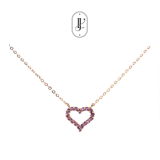 Heart shape 18k gold necklace