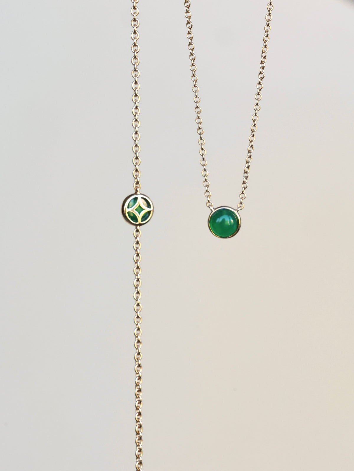 Lucky Coin Birthstone Bracelet in 18K Yellow Gold with Natural Gemstones